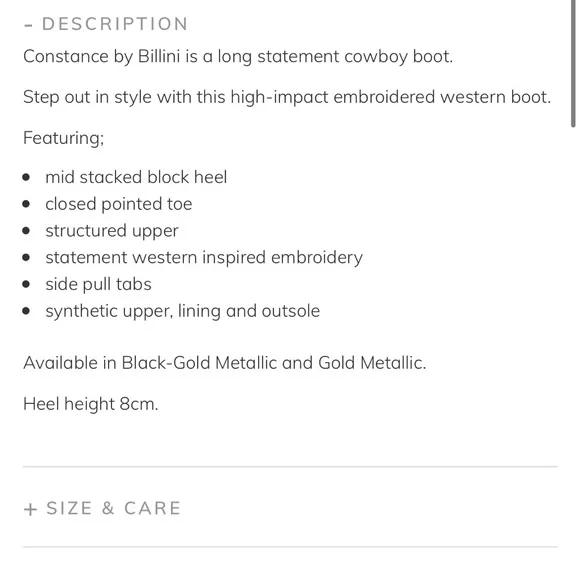 billini constance gold metallic western statement festival cowboy boots size 7 - Picture 6 of 11